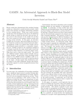 GAMIN: An Adversarial Approach to Black-Box Model Inversion