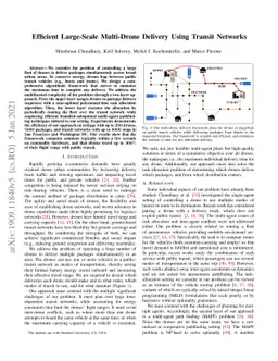 Efficient Large-Scale Multi-Drone Delivery Using Transit Networks