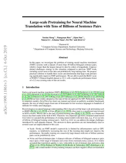 Large-scale Pretraining for Neural Machine Translation with Tens of
  Billions of Sentence Pairs