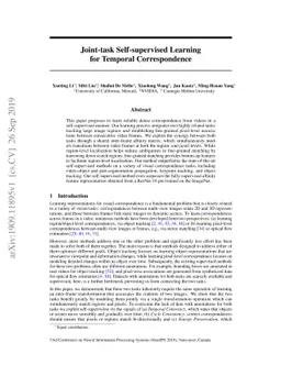 Joint-task Self-supervised Learning for Temporal Correspondence