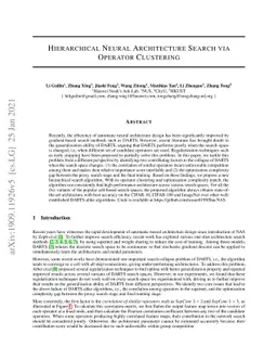 Hierarchical Neural Architecture Search via Operator Clustering