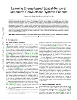Learning Energy-based Spatial-Temporal Generative ConvNets for Dynamic
  Patterns