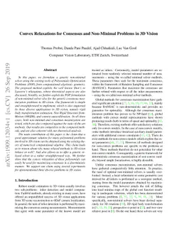 Convex Relaxations for Consensus and Non-Minimal Problems in 3D Vision