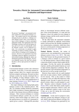 Towards a Metric for Automated Conversational Dialogue System Evaluation
  and Improvement