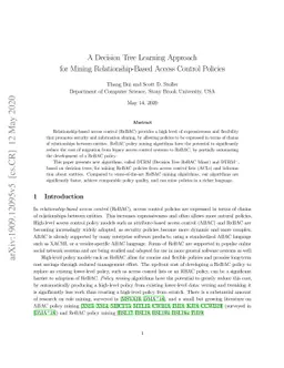 A Decision Tree Learning Approach for Mining Relationship-Based Access
  Control Policies