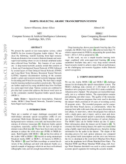 DARTS: Dialectal Arabic Transcription System