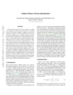 Adaptive Binary-Ternary Quantization