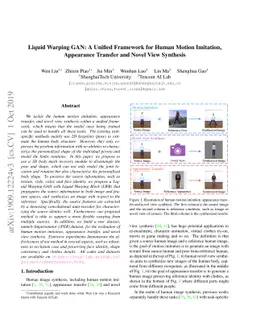 Liquid Warping GAN: A Unified Framework for Human Motion Imitation,
  Appearance Transfer and Novel View Synthesis
