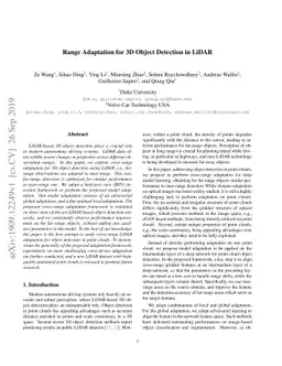 Range Adaptation for 3D Object Detection in LiDAR