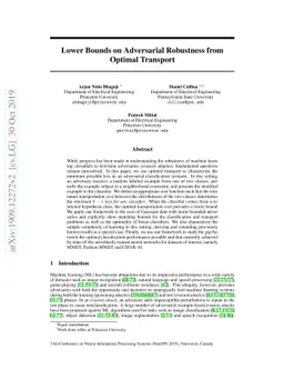Lower Bounds on Adversarial Robustness from Optimal Transport