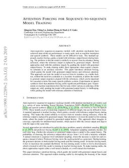 Attention Forcing for Sequence-to-sequence Model Training