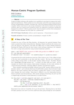 Human-Centric Program Synthesis