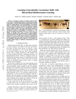 Learning Generalizable Locomotion Skills with Hierarchical Reinforcement
  Learning