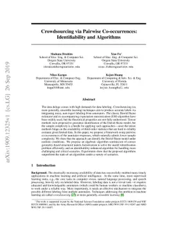 Crowdsourcing via Pairwise Co-occurrences: Identifiability and
  Algorithms