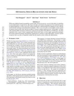 Optimizing Speech Recognition For The Edge