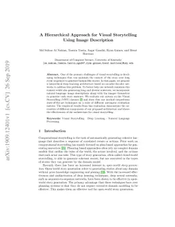 A Hierarchical Approach for Visual Storytelling Using Image Description