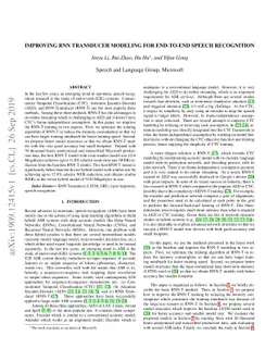 Improving RNN Transducer Modeling for End-to-End Speech Recognition
