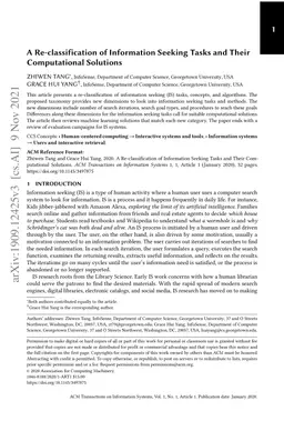A Re-classification of Information Seeking Tasks and Their Computational
  Solutions