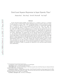 Total Least Squares Regression in Input Sparsity Time