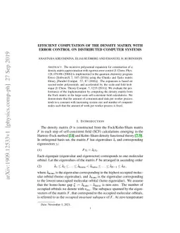 Efficient computation of the density matrix with error control on
  distributed computer systems