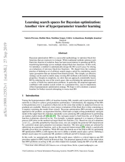 Learning search spaces for Bayesian optimization: Another view of
  hyperparameter transfer learning
