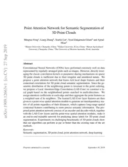 Point Attention Network for Semantic Segmentation of 3D Point Clouds