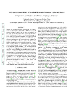 End-to-End Code-Switching ASR for Low-Resourced Language Pairs