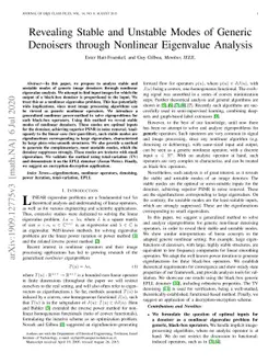 Revealing Stable and Unstable Modes of Generic Denoisers through
  Nonlinear Eigenvalue Analysis