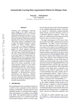 Automatically Learning Data Augmentation Policies for Dialogue Tasks