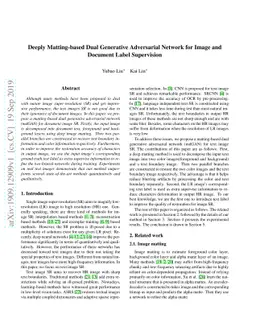 Deeply Matting-based Dual Generative Adversarial Network for Image and
  Document Label Supervision