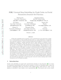 PINE: Universal Deep Embedding for Graph Nodes via Partial Permutation
  Invariant Set Functions