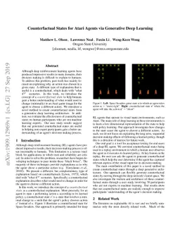 Counterfactual States for Atari Agents via Generative Deep Learning