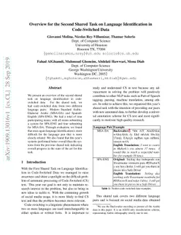 Overview for the Second Shared Task on Language Identification in
  Code-Switched Data