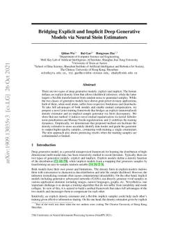 Bridging Explicit and Implicit Deep Generative Models via Neural Stein
  Estimators