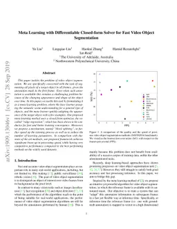 Meta Learning with Differentiable Closed-form Solver for Fast Video
  Object Segmentation