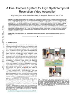 A Dual Camera System for High Spatiotemporal Resolution Video
  Acquisition