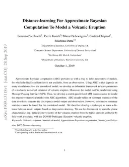 Distance-learning For Approximate Bayesian Computation To Model a
  Volcanic Eruption