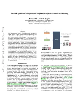 Facial Expression Recognition Using Disentangled Adversarial Learning