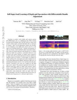 Self-Supervised Learning of Depth and Ego-motion with Differentiable
  Bundle Adjustment