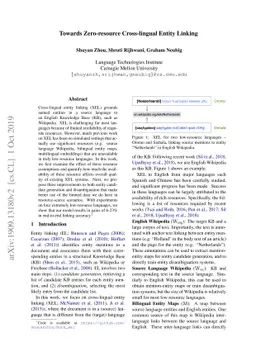 Towards Zero-resource Cross-lingual Entity Linking