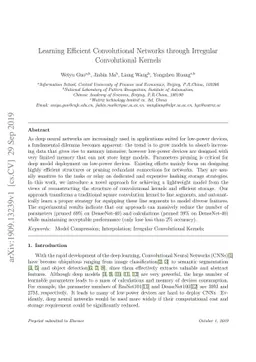 Learning Efficient Convolutional Networks through Irregular
  Convolutional Kernels