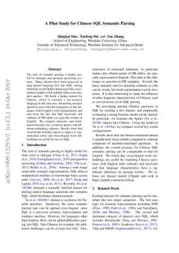 A Pilot Study for Chinese SQL Semantic Parsing