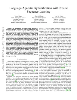 Language-Agnostic Syllabification with Neural Sequence Labeling