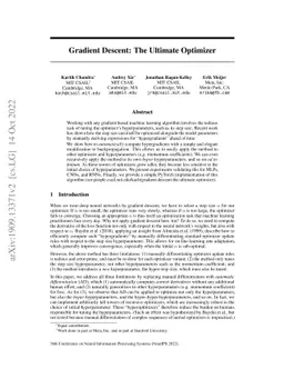 Gradient Descent: The Ultimate Optimizer