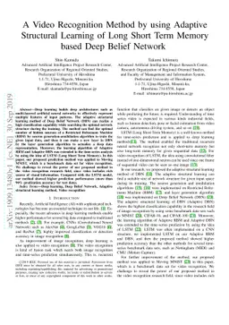 A Video Recognition Method by using Adaptive Structural Learning of Long
  Short Term Memory based Deep Belief Network