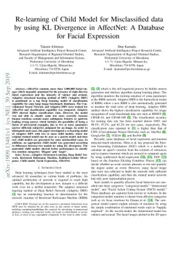 Re-learning of Child Model for Misclassified data by using KL Divergence
  in AffectNet: A Database for Facial Expression
