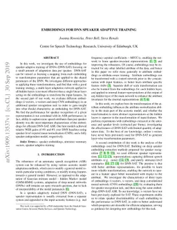 Embeddings for DNN speaker adaptive training