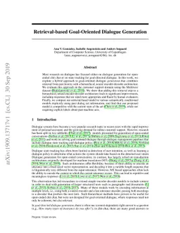 Retrieval-based Goal-Oriented Dialogue Generation