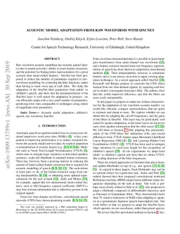 Acoustic Model Adaptation from Raw Waveforms with SincNet