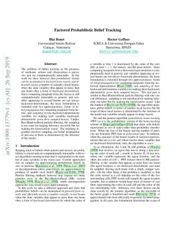 Factored Probabilistic Belief Tracking